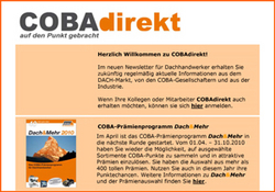 Einführung des ersten Kunden-Newsletters COBAdirekt