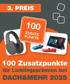 3. Preis 100 Zusatzpunkte bei Dach&Mehr 2025