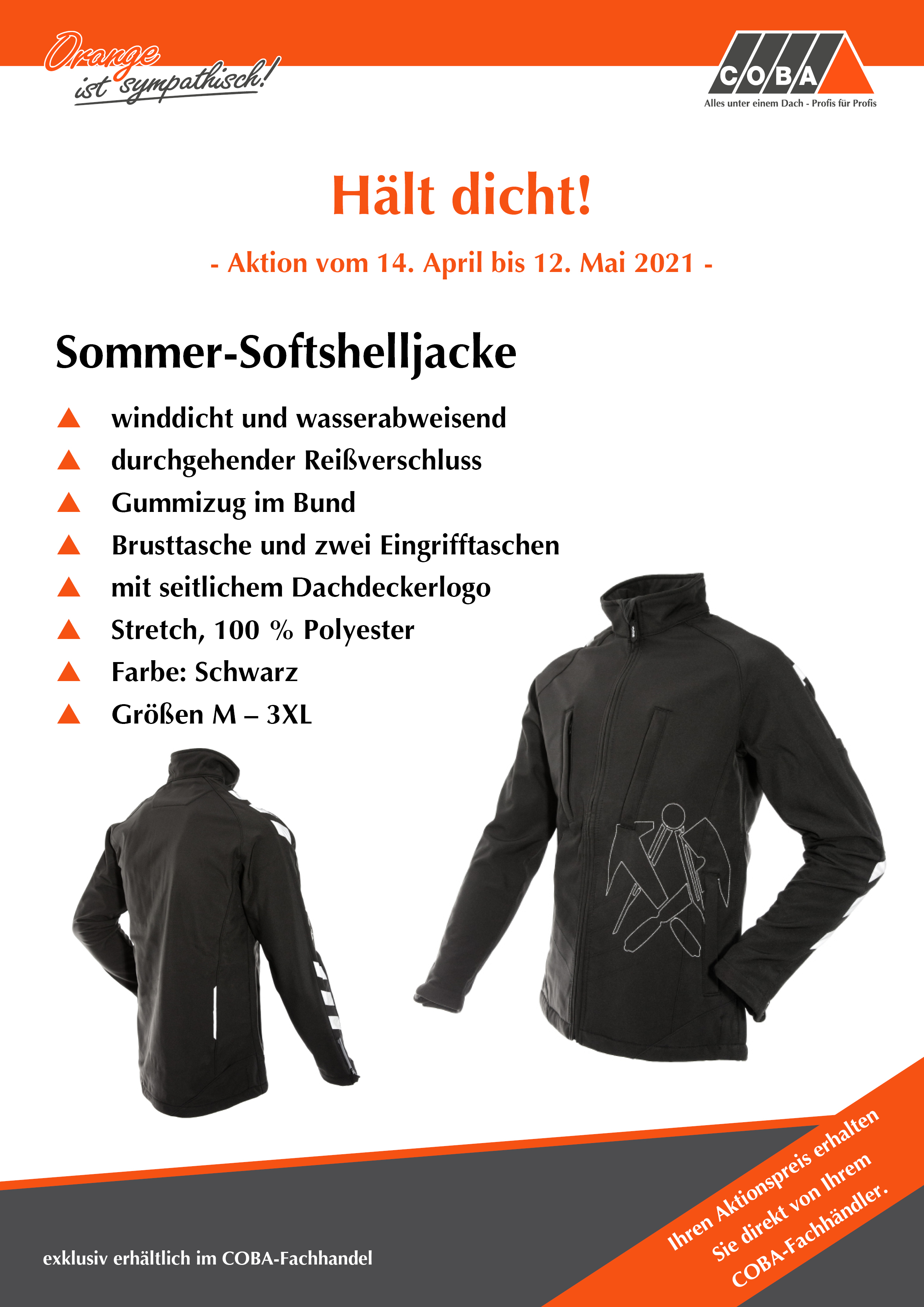 Sommer-Softshelljacke im COBA-Fachhandel zum Aktionspreis!