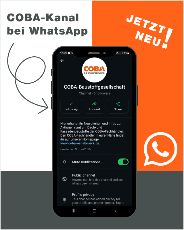COBA-WhatsApp-Kanal Ankündigung
