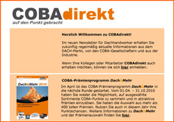Einführung des ersten Kunden-Newsletters COBAdirekt Einführung des ersten Kunden-Newsletters COBAdirekt