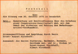 Aus dem Gründungsprotokoll Aus dem Gründungsprotokoll
